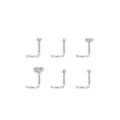 Multi-Pack Goldtone and Black Heart L-Bend Nose Rings 6 Pack - 20 Gauge at Spencer's
