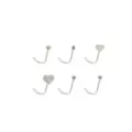 Multi-Pack Goldtone and Black Heart L-Bend Nose Rings 6 Pack - 20 Gauge at Spencer's