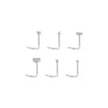 Multi-Pack Goldtone and Black Heart L-Bend Nose Rings 6 Pack - 20 Gauge at Spencer's