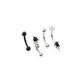 Multi-Pack CZ Black and Silvertone Curved Barbells 4 Pack - 16 Gauge at Spencer's