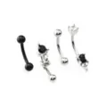 Multi-Pack CZ Black and Silvertone Curved Barbells 4 Pack - 16 Gauge at Spencer's