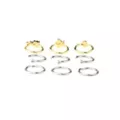 Multi-Pack CZ Heart Goldtone and Silvertone Hoop and Half Hoop Nose Rings 9 Pack - 18 Gauge at Spencer's