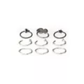 Multi-Pack CZ Star Black and Silvertone Hoop and Half Hoop Nose Rings 9 Pack - 20 Gauge at Spencer's