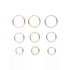 Multi-Pack Goldtone and Silvertone Hoop Nose Rings 9 Pack - 20 Gauge at Spencer's