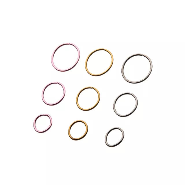 Multi-Pack Goldtone and Silvertone Hoop Nose Rings 9 Pack - 20 Gauge at Spencer's