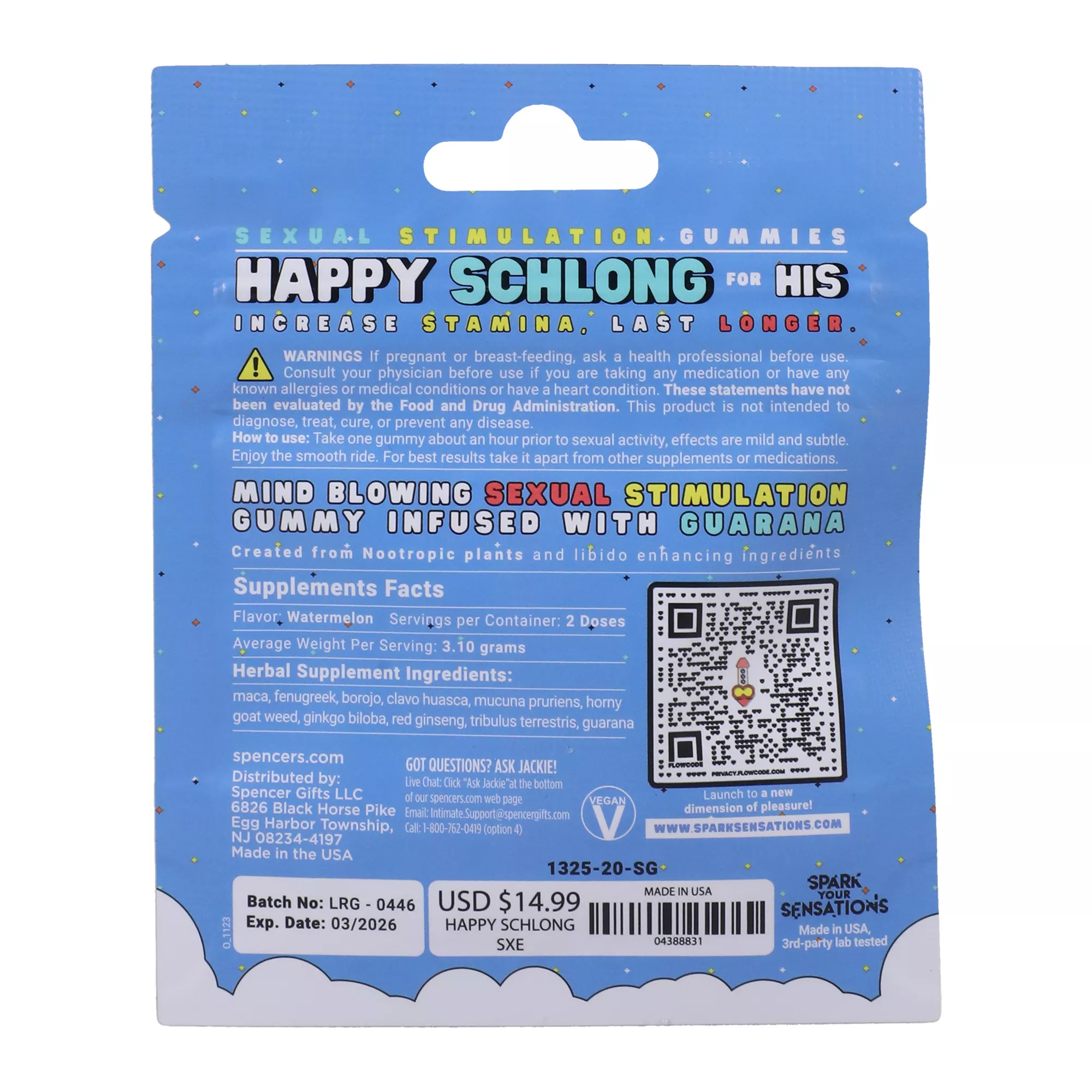 Happy Schlong Sexual Stimulation Gummies – 2 Pack at Spencer's