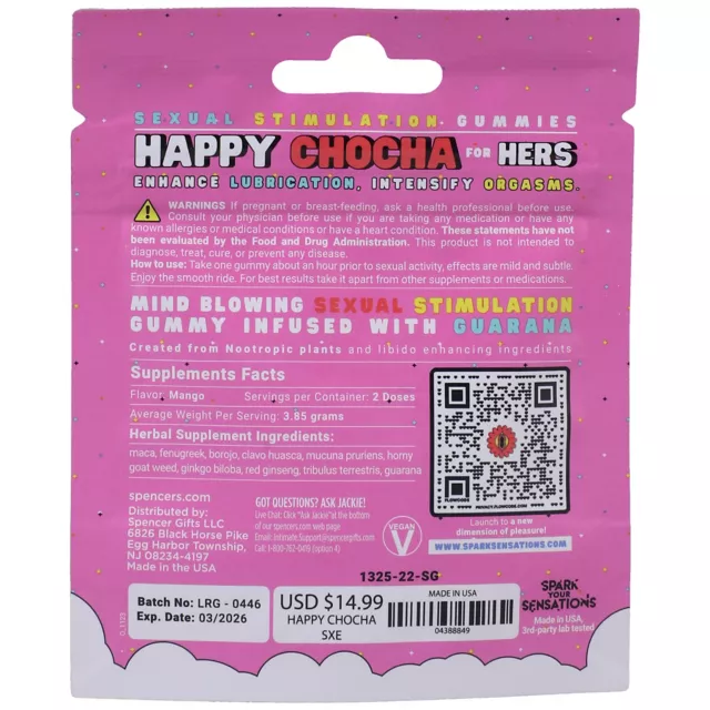 Happy Chocha Sexual Stimulation Gummies – 2 Pack at Spencer's