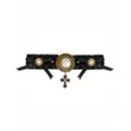 Pearl-Effect Cross Dangle Choker Necklace at Spencer's