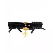 Pearl-Effect Cross Dangle Choker Necklace at Spencer's
