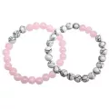 Pink and White Marble Long Distance Bracelets - 2 Pack at Spencer's
