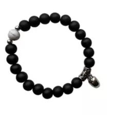 Black and White Marble Magnetic Long Distance Beaded Bracelets - 2 Pack at Spencer's