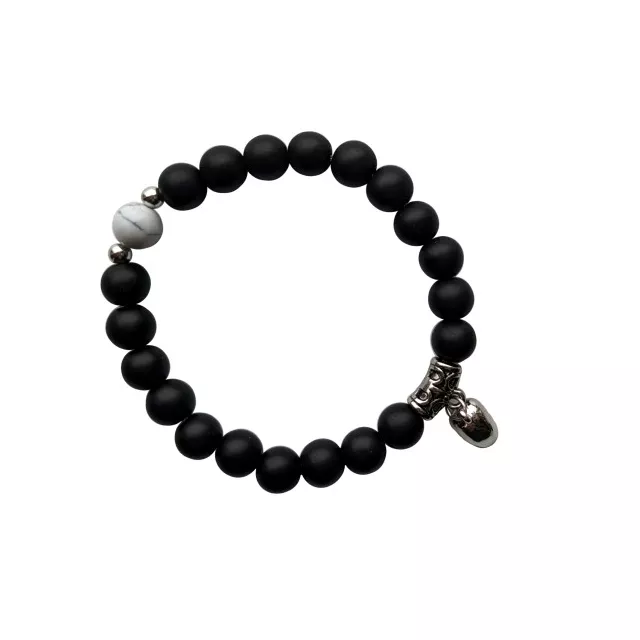 Black and White Marble Magnetic Long Distance Beaded Bracelets - 2 Pack at Spencer's