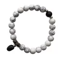 Black and White Marble Magnetic Long Distance Beaded Bracelets - 2 Pack at Spencer's