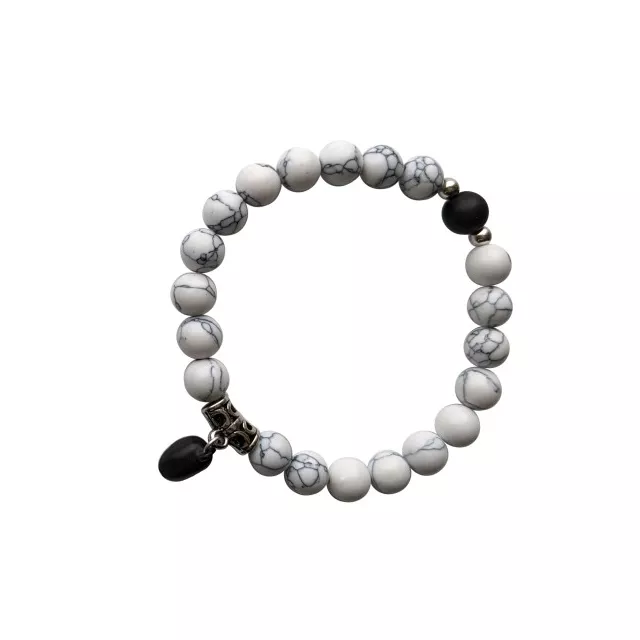 Black and White Marble Magnetic Long Distance Beaded Bracelets - 2 Pack at Spencer's