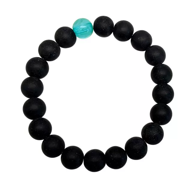 Teal and Black Long Distance Beaded Bracelets - 2 Pack at Spencer's