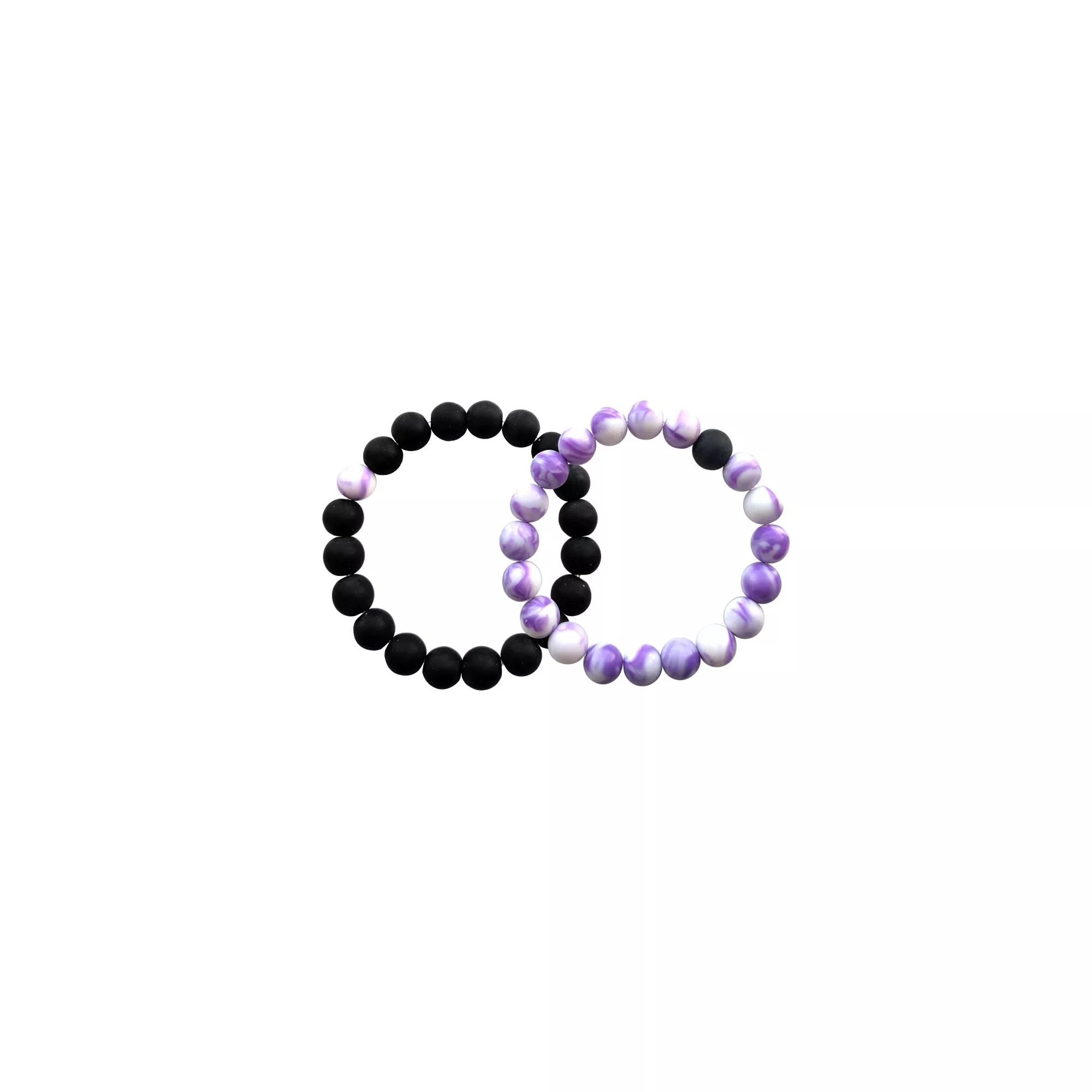 Black and Purple Swirl Long Distance Bracelets - 2 Pack at Spencer's