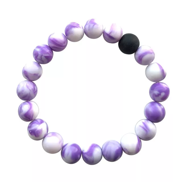 Black and Purple Swirl Long Distance Beaded Bracelets - 2 Pack at Spencer's