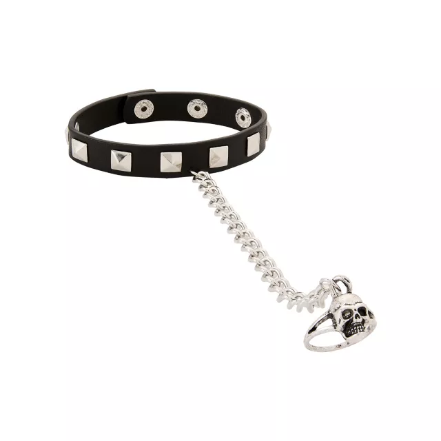 Skull Spike Hand Bracelet at Spencer's