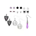 Multi-Pack Pentagram Spider Moon Earrings - 9 Pair at Spencer's