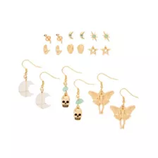 Multi-Pack CZ Goldtone Moon Crystal Earrings - 9 Pack at Spencer's