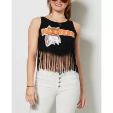 Hooters Black Fringe Crop Top at Spencer's