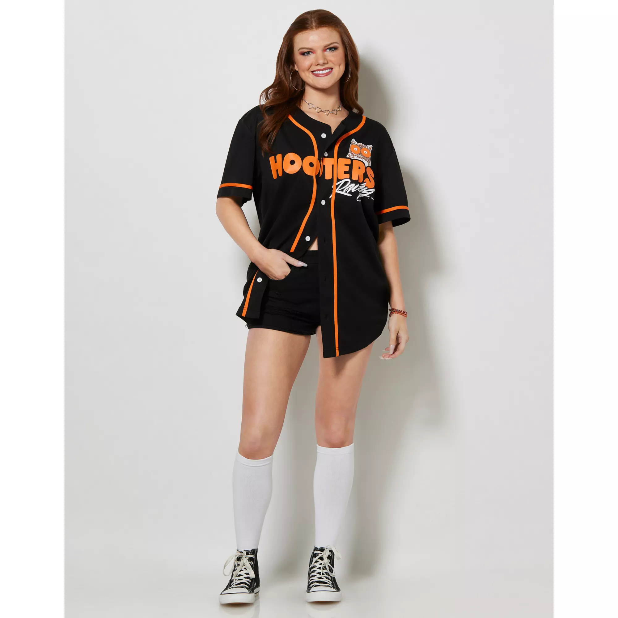 Black Hooters Racing Jersey at Spencer's