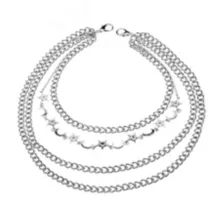 4-Row Barbed Star and Moon Wallet Chain at Spencer's