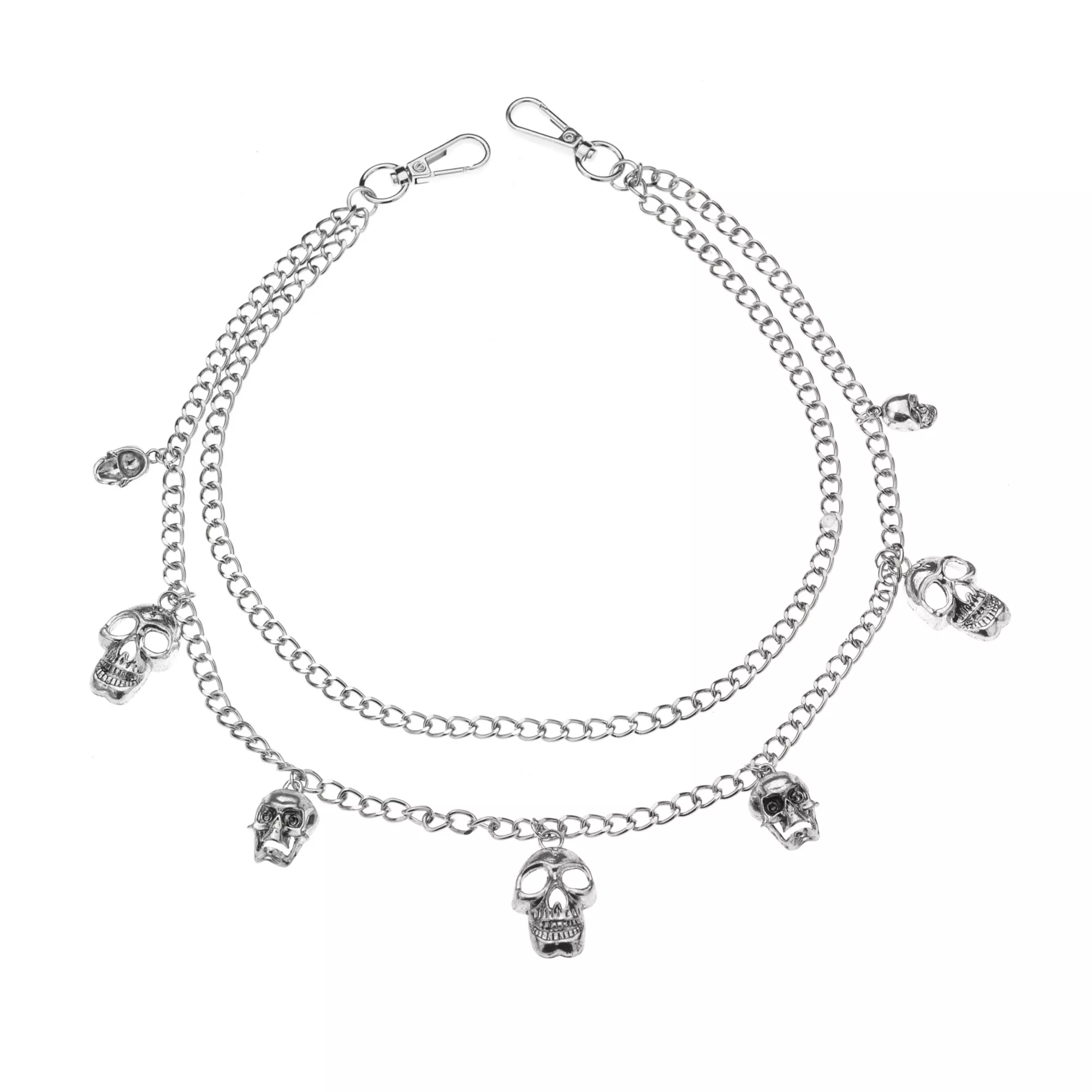 2-Row Skull Charm Wallet Chain at Spencer's