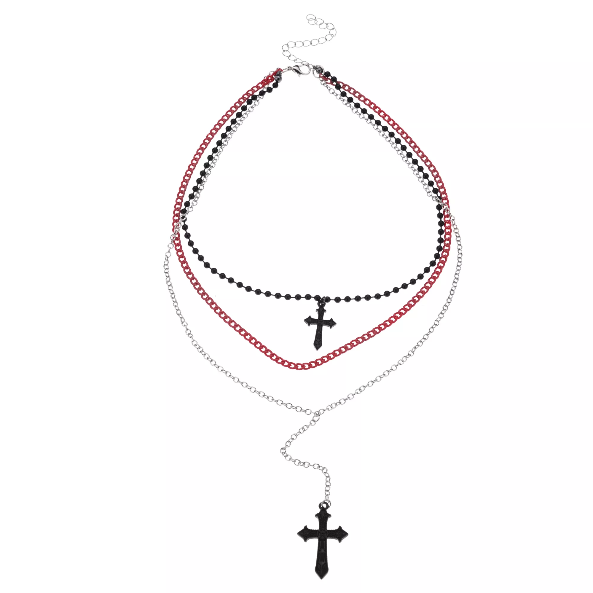 Triple Row Cross Chain Necklace at Spencer's