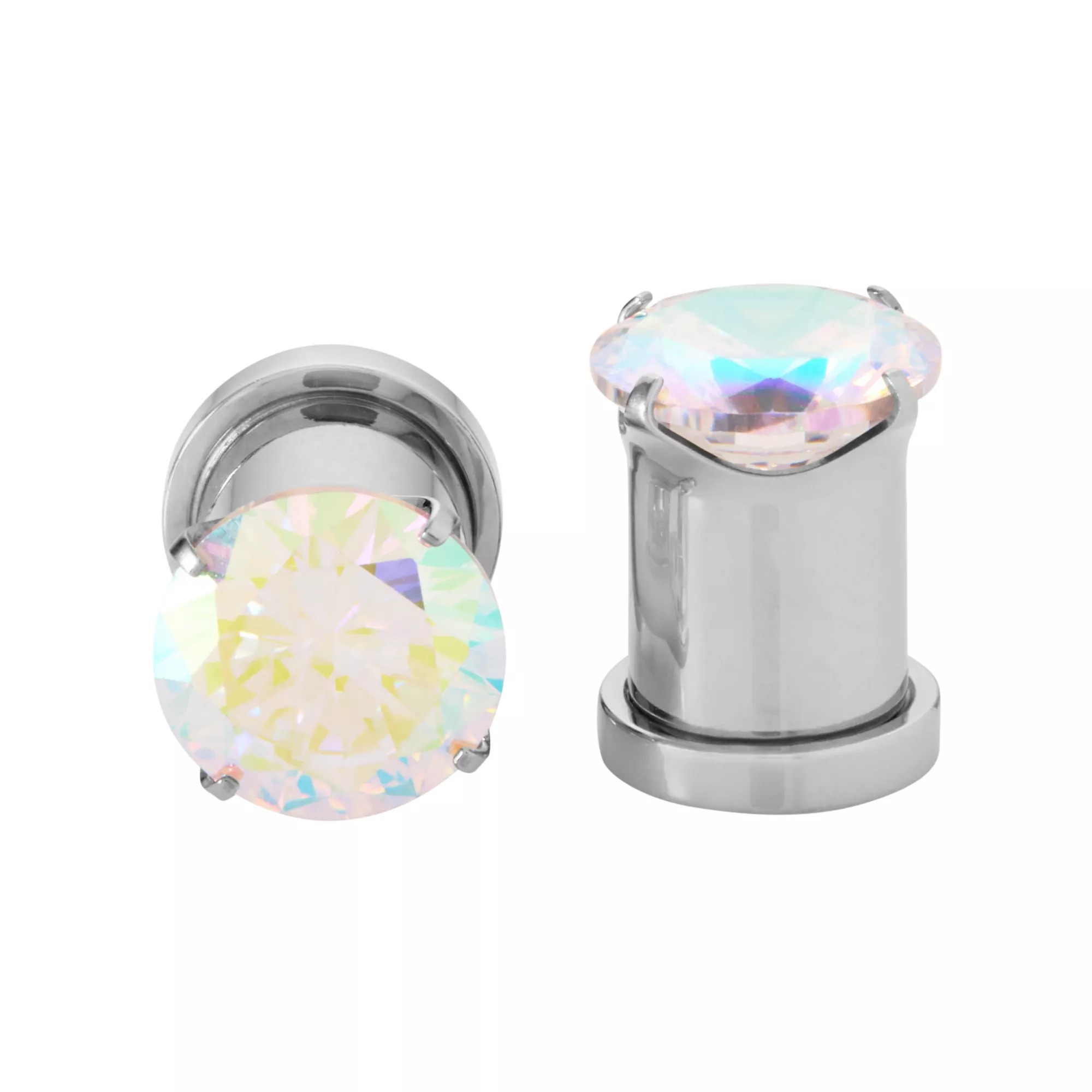 Round Prong CZ Screw Fit Plugs at Spencer's