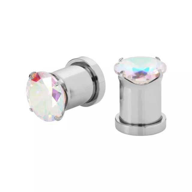 Round Prong CZ Screw Fit Plugs at Spencer's