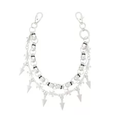 Silvertone Double Row Spike Wallet Chain at Spencer's