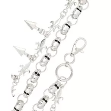 Silvertone Double Row Spike Wallet Chain at Spencer's