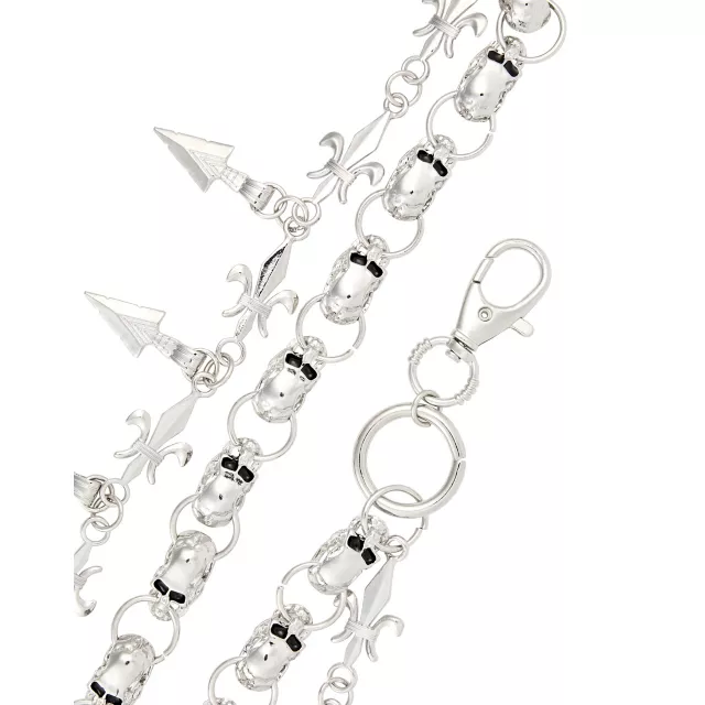 Silvertone Double Row Spike Wallet Chain at Spencer's