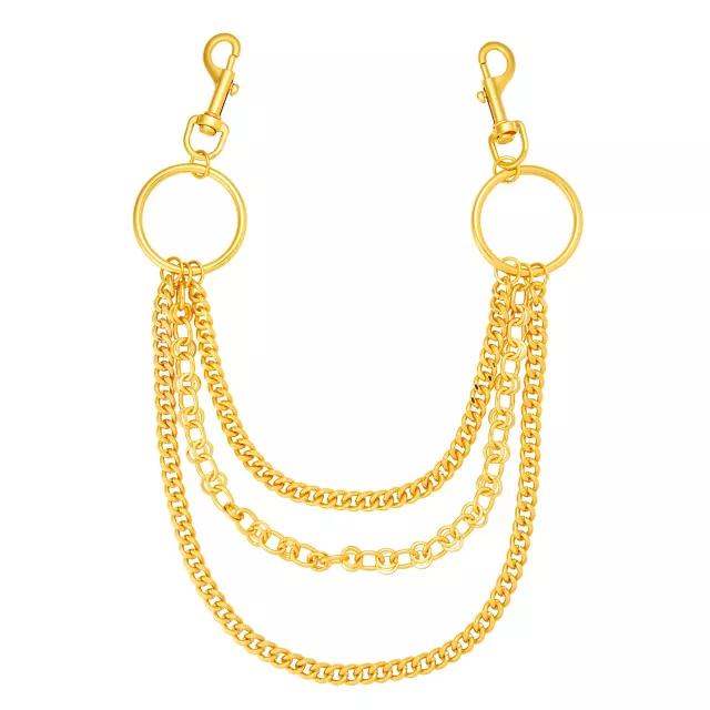 Goldtone Triple Row Rings Wallet Chain at Spencer's