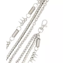 Silvertone Triple Row Spike Coil Wallet Chain at Spencer's