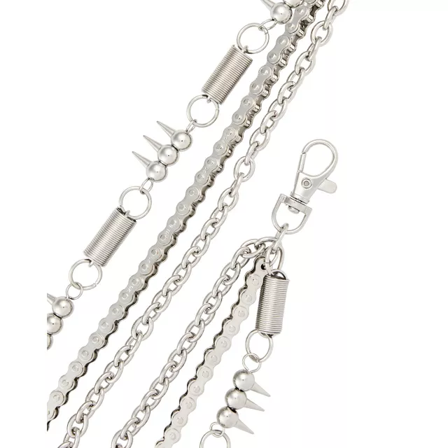 Silvertone Triple Row Spike Coil Wallet Chain at Spencer's