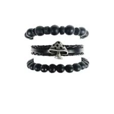 Multi-Pack Black and Red Deer Head Bracelets - 3 Pack at Spencer's