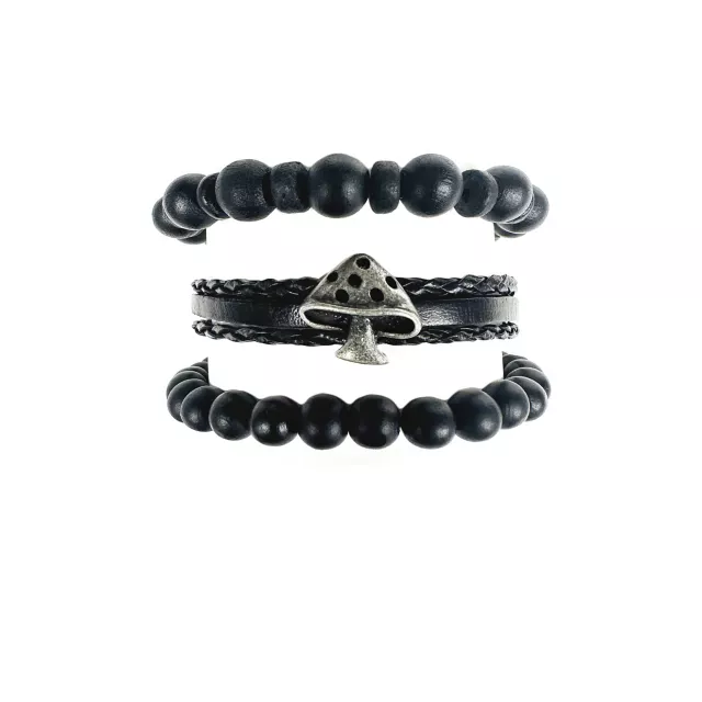 Multi-Pack Black and Red Deer Head Bracelets - 3 Pack at Spencer's