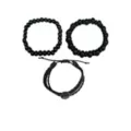 Multi-Pack Black Pentagram Beaded Bracelets - 3 Pack at Spencer's