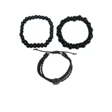 Multi-Pack Black Pentagram Beaded Bracelets - 3 Pack at Spencer's