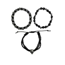 Multi-Pack Skull Cord Bracelets - 3 Pack at Spencer's