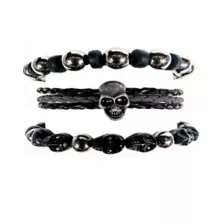 Multi-Pack Skull Cord Bracelets - 3 Pack at Spencer's