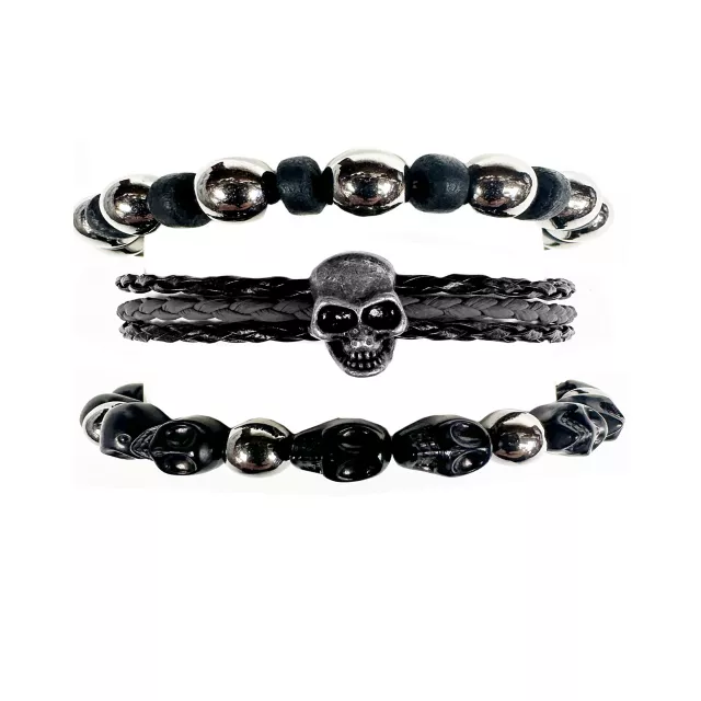 Multi-Pack Skull Cord Bracelets - 3 Pack at Spencer's