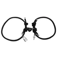 Black Heart Magnetic Long Distance Rope Bracelets - 2 Pack at Spencer's