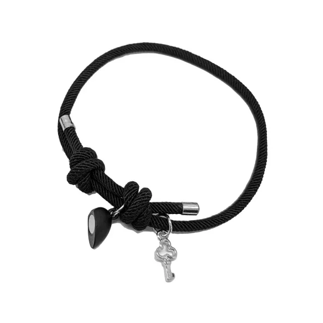 Black Heart Magnetic Long Distance Rope Bracelets - 2 Pack at Spencer's