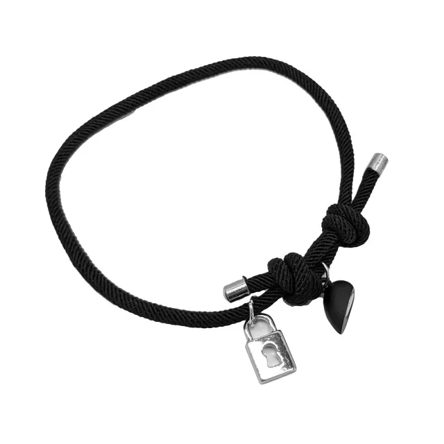 Black Heart Magnetic Long Distance Rope Bracelets - 2 Pack at Spencer's