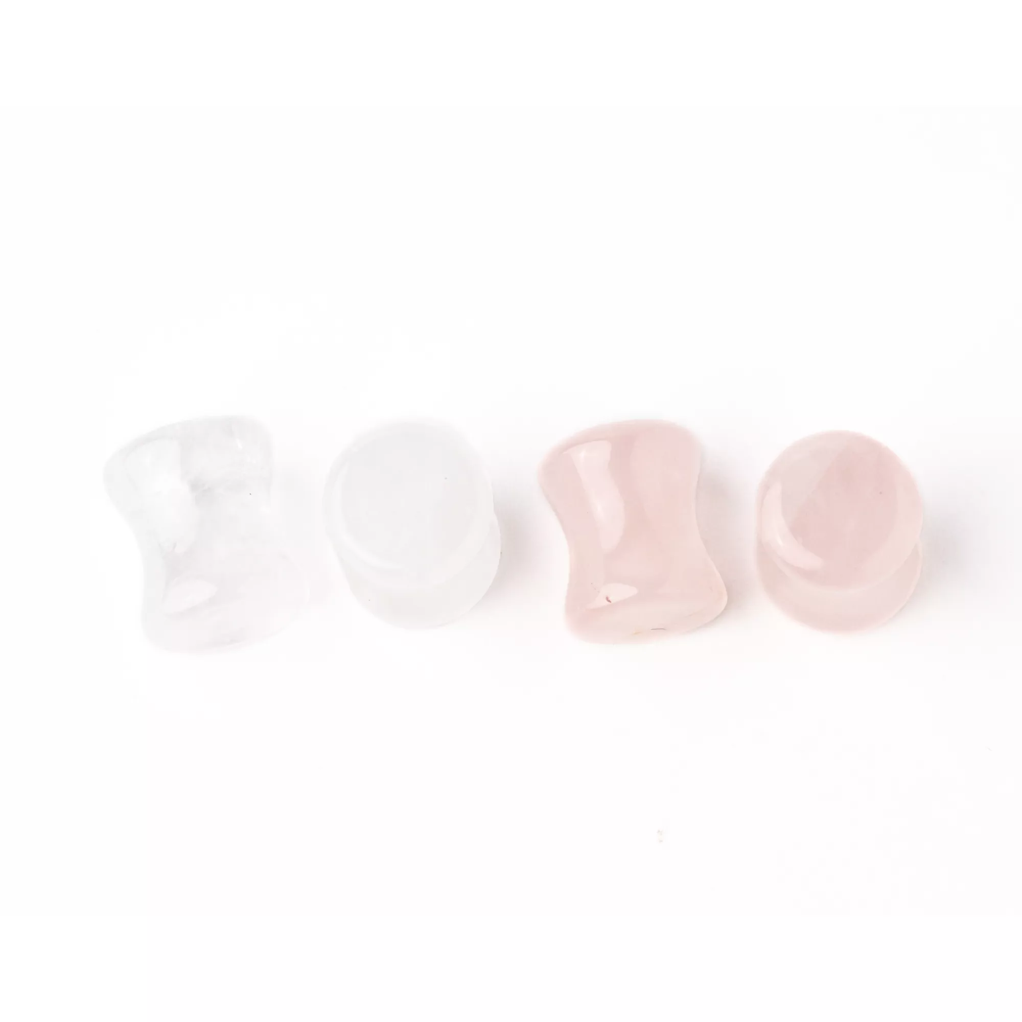 Multi-Pack Clear and Rose Quartz Stone Plugs - 2 Pair at Spencer's