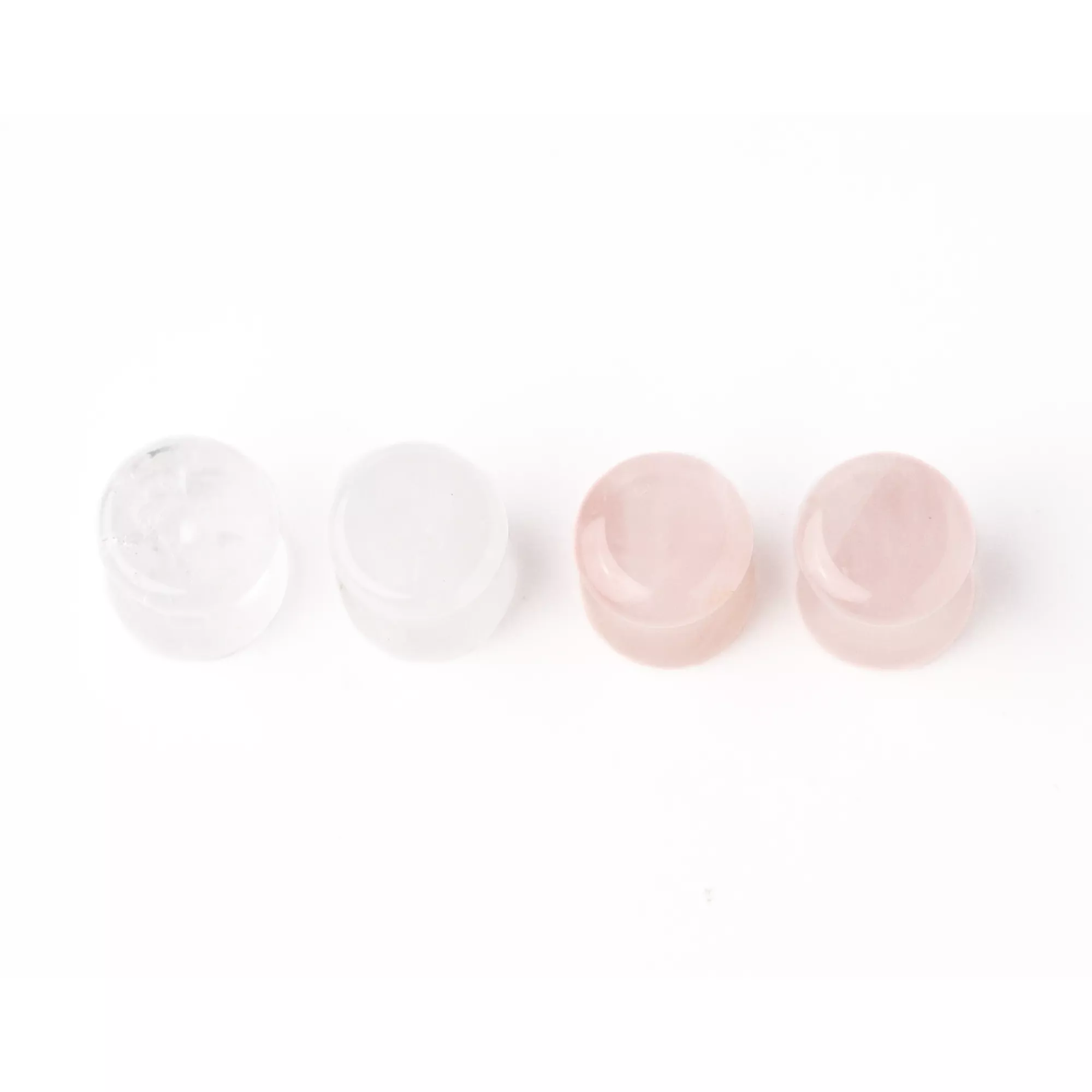 Multi-Pack Clear and Rose Quartz Stone Plugs - 2 Pair at Spencer's