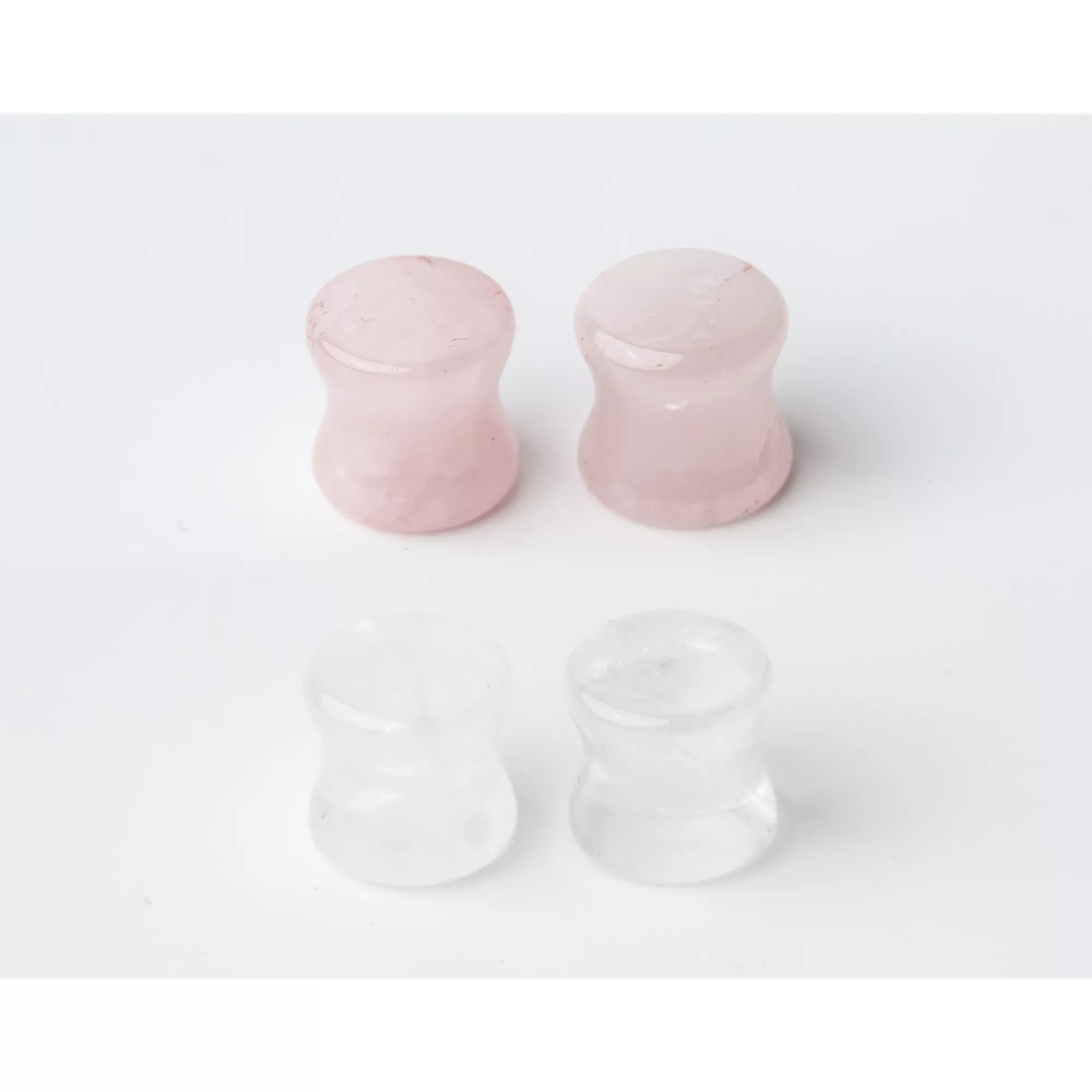 Multi-Pack Clear and Rose Quartz Stone Plugs - 2 Pair at Spencer's